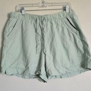 Linen‎ Blend Shorts Elastic Waist Casual Summer Beach Shorts